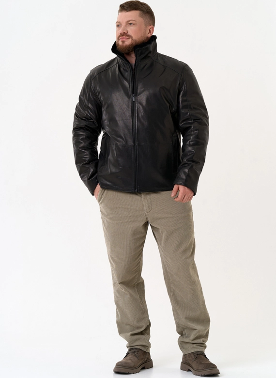 Мужская дубленка черного цвета