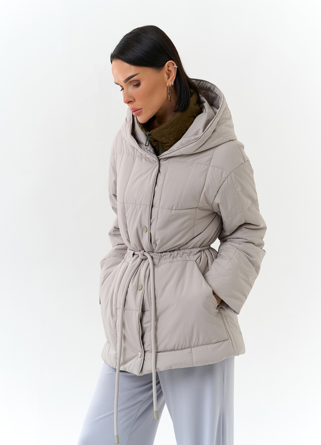 Женская куртка с контрастным воротником модель № 32564 универмаг малина