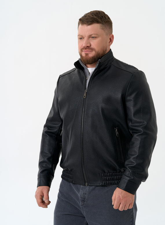 Мужская куртка бомбер из эко кожи