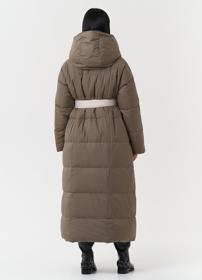 Двухсторонний пуховик с капюшоном модель № 28818 универмаг малина