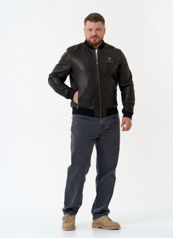 Мужская куртка бомбер из натуральной кожи