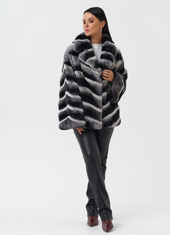 Женская шуба из меха кролика модель № 111 универмаг малина