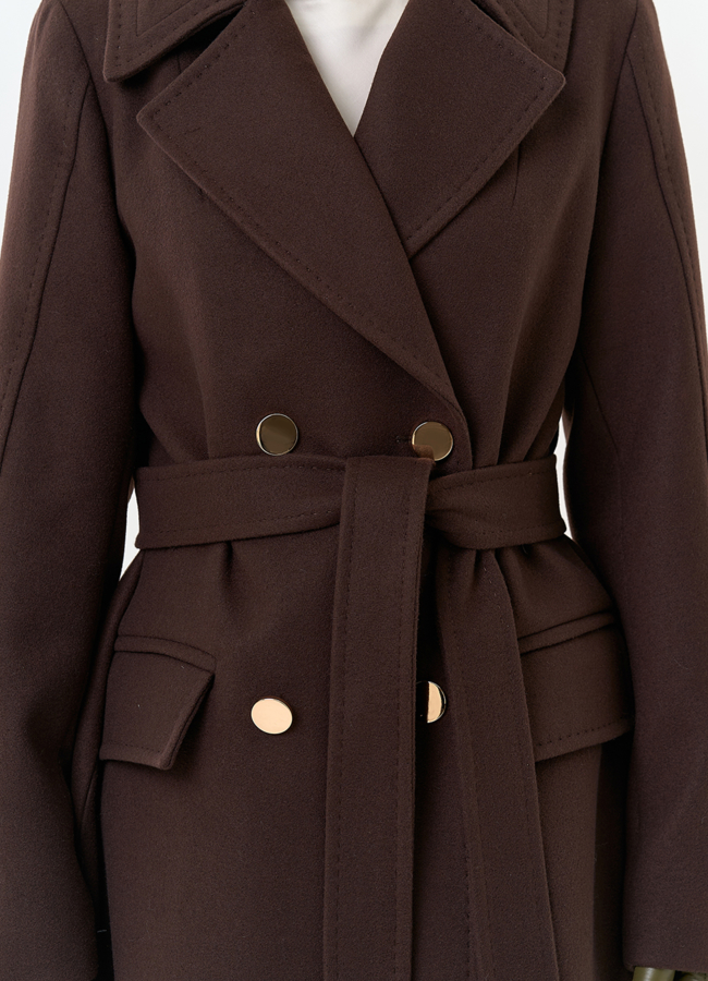 Женское пальто с английским воротником модель № 32806 универмаг малина