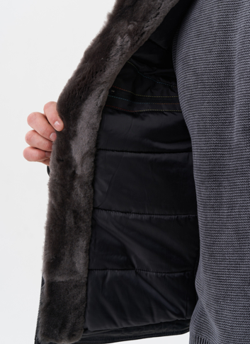 Куртка из натуральной кожи с отделкой из мутона