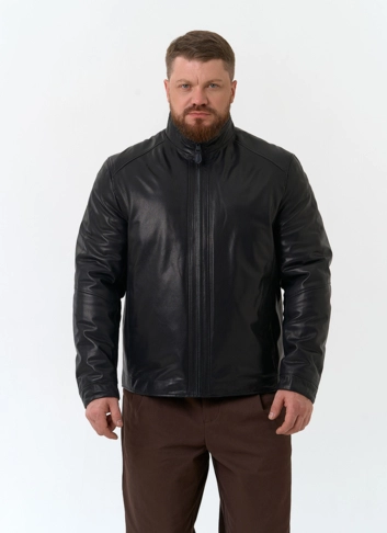 Мужская утепленная куртка из натуральной кожи фото