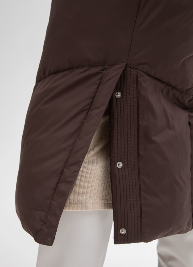 Женский пуховик с капюшоном и поясом модель № 31122 универмаг малина