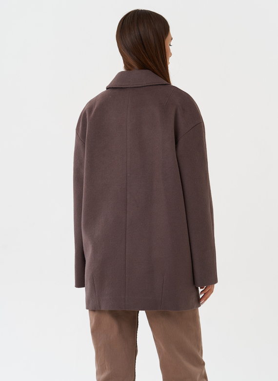 Укороченное двубортное пальто