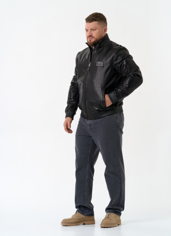 Мужская куртка бомбер из натуральной кожи