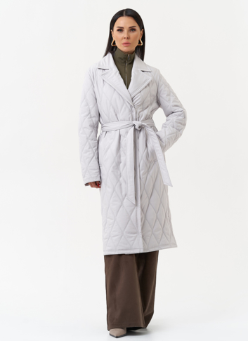 Женское утепленное пальто с английским воротником