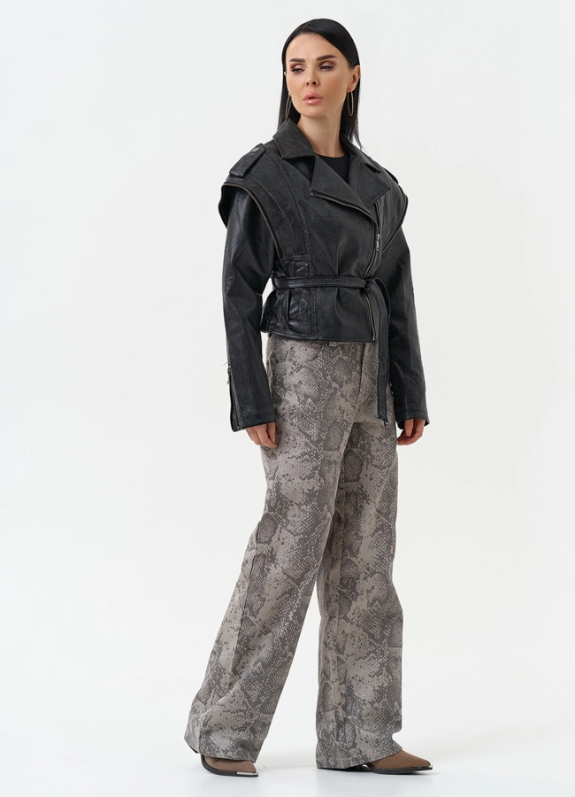Куртка женская из эко кожи в стиле ретро модель № 30311 в кредит