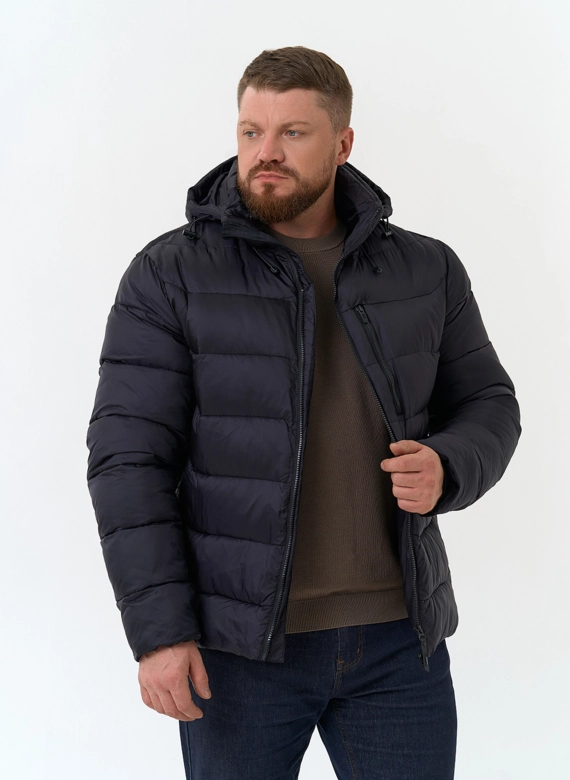 Мужской пуховик с капюшоном  фото