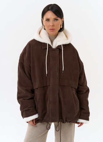 Женская утепленная куртка с отделкой из эко меха Женская утепленная куртка с отделкой из эко меха