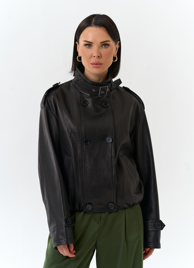 фото Женская куртка из натуральной кожи модель № 32677