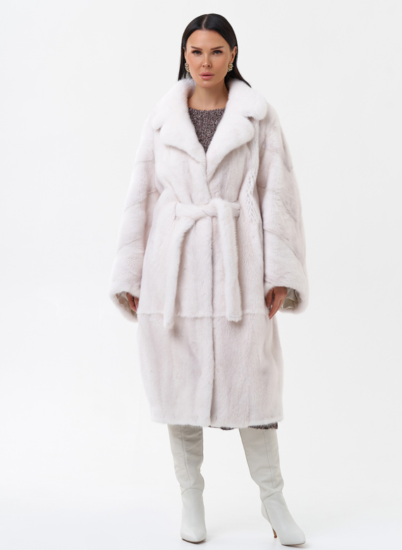 Белая норковая шуба