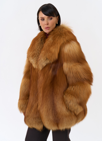 Шуба из рыжей лисы